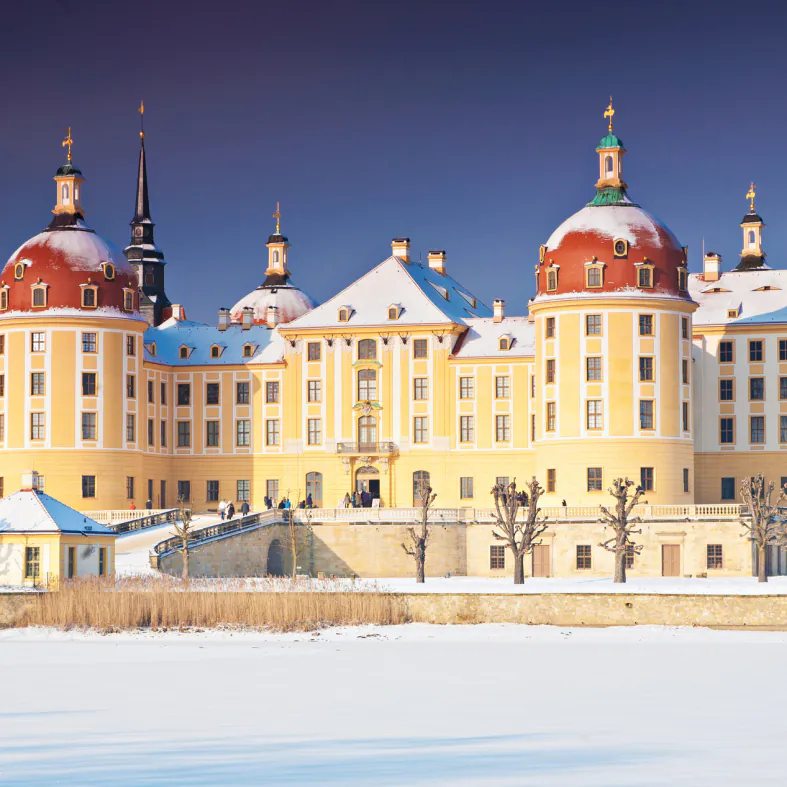 Schloss Moritzburg im Winter, Deutschland