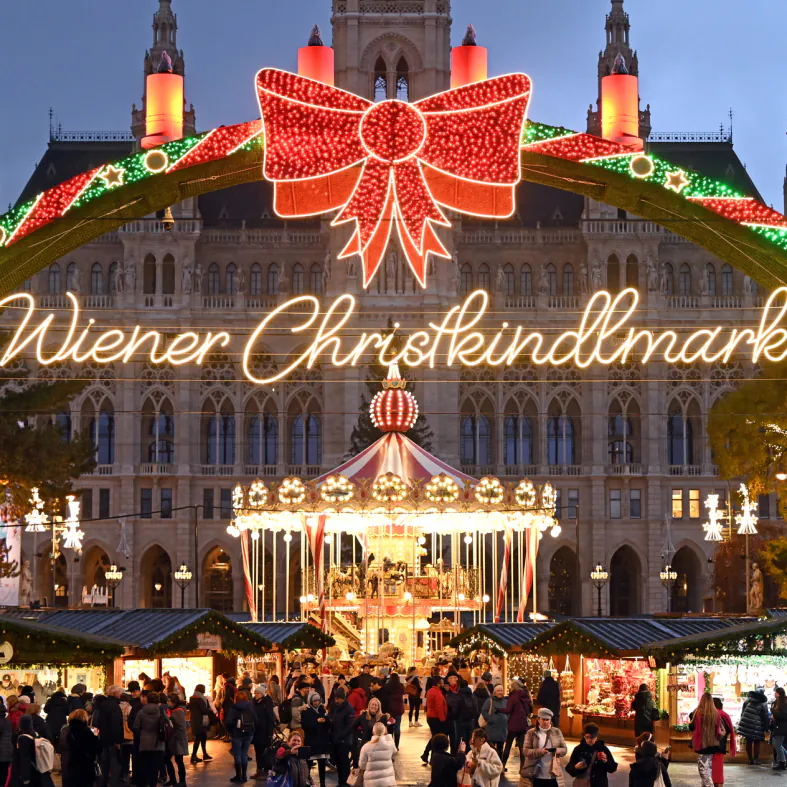 Christmas market on the Rathausplatz in Vienna